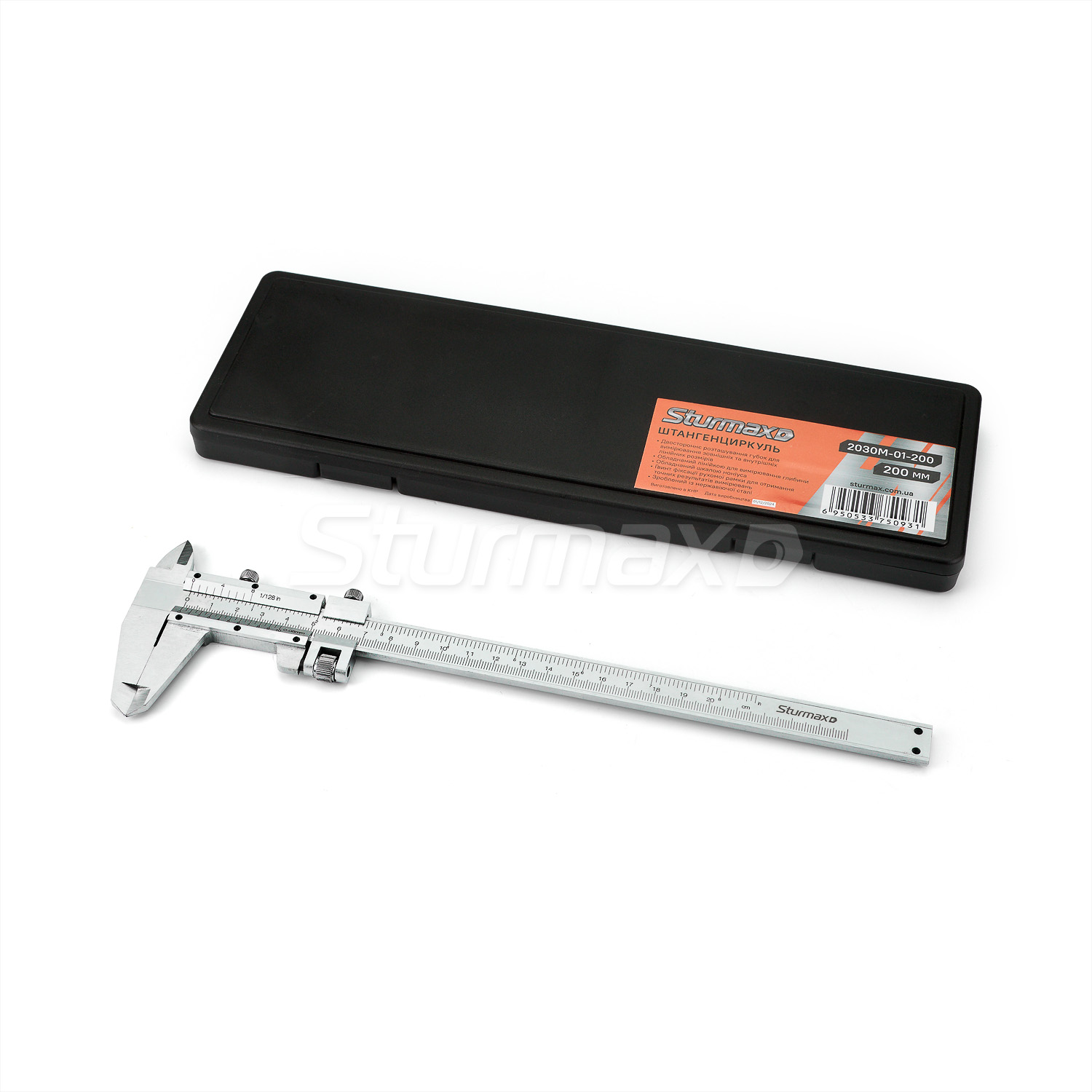 2030M-01-200_03 Sturmax 2030M-01-200 Штангенциркуль 200 мм в кейсі