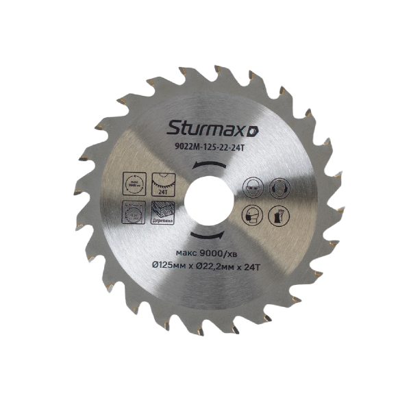 Sturmax 9022M-125-22-24T Диск пиляльний 125х22 мм 24 зубів дерево