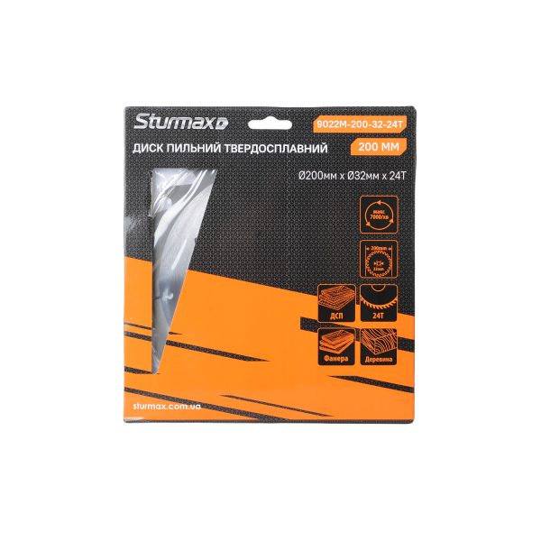 Sturmax 9022M-200-32-24T Диск пильний 200х32/30 мм 24 зуба по дереву
