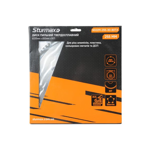 Sturmax 9022M-255-30-80TA Диск пиляльний 255х30 мм 80 зубів