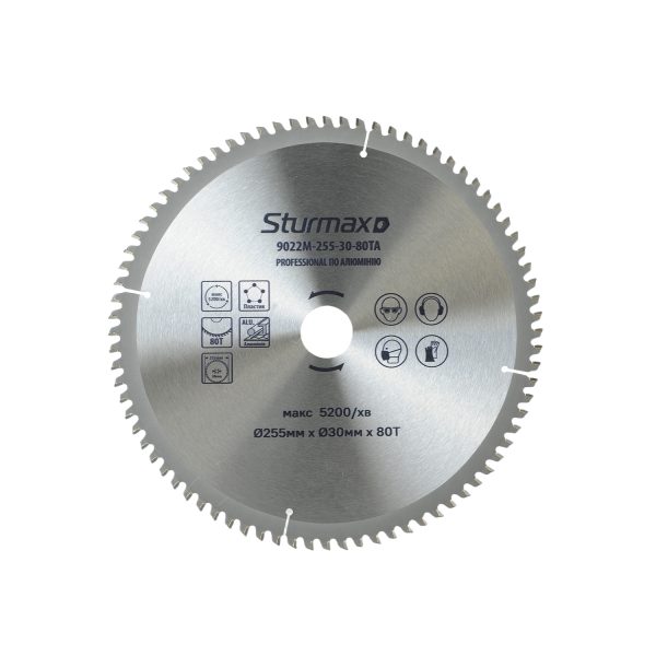 Sturmax 9022M-255-30-80TA Диск пиляльний 255х30 мм 80 зубів