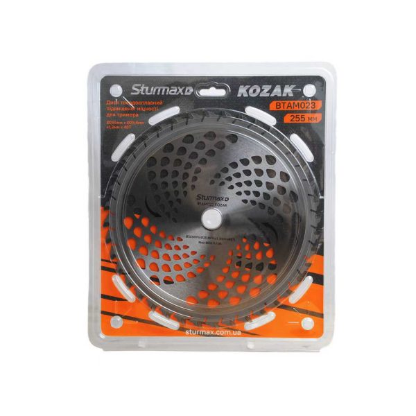 Sturmax BTAM023 KOZAK Диск твердосплавний підвищеної міцності для тримера 255мм 40 зубів