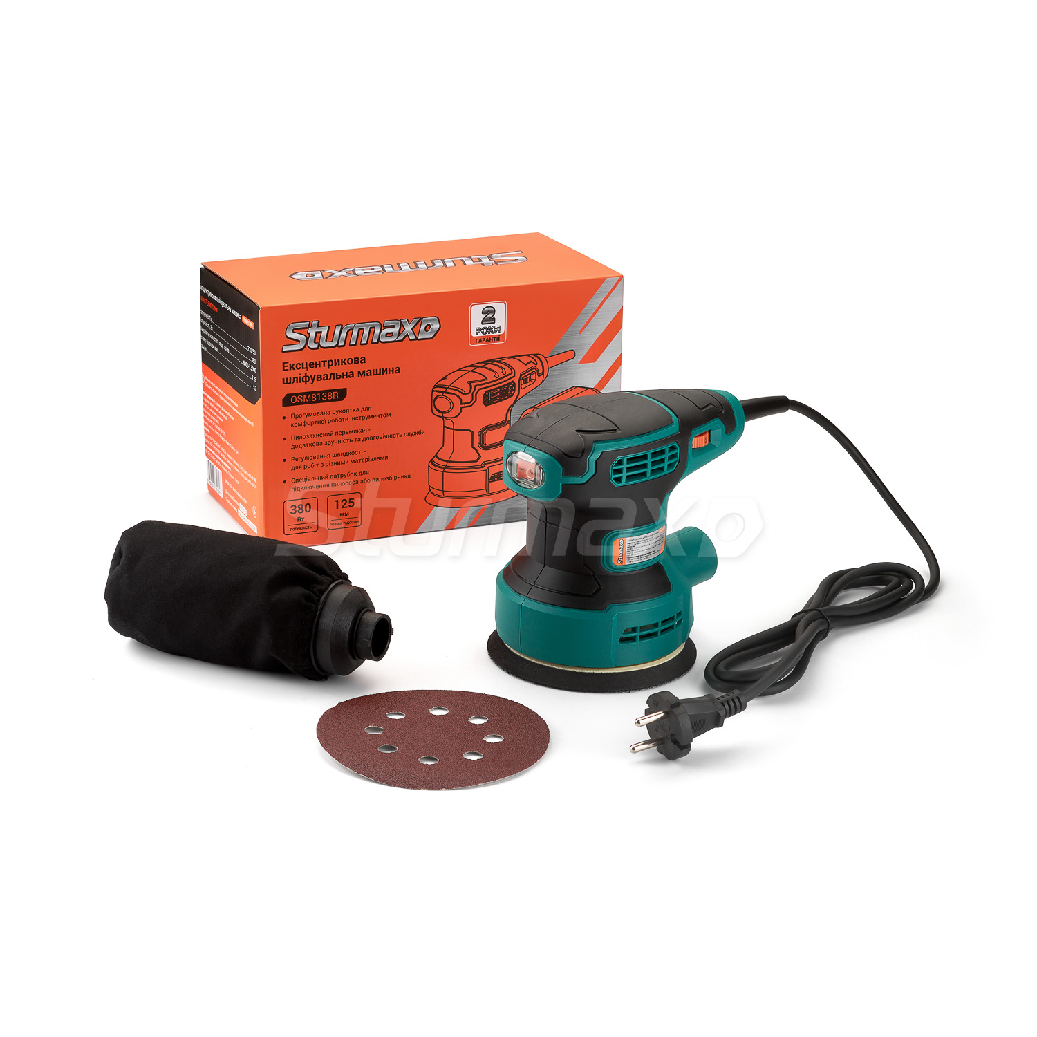 OSM8138R_04 Sturmax OSM8138R Ексцентрикова шліфмашина компактна 125 мм 380Вт