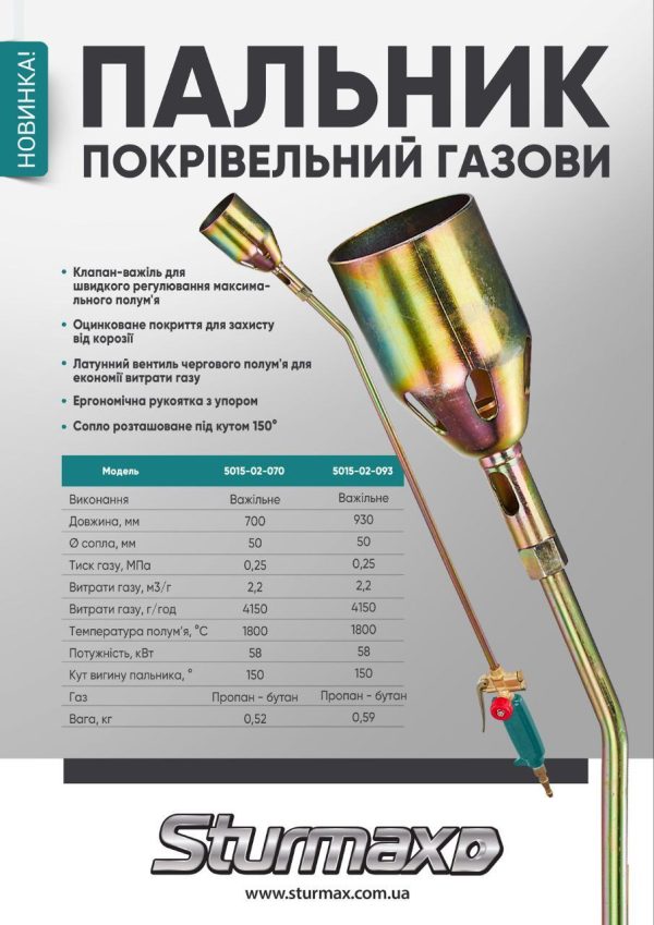 Sturmax 5015M-02-093 Пальник покрівельний газовий 930 мм